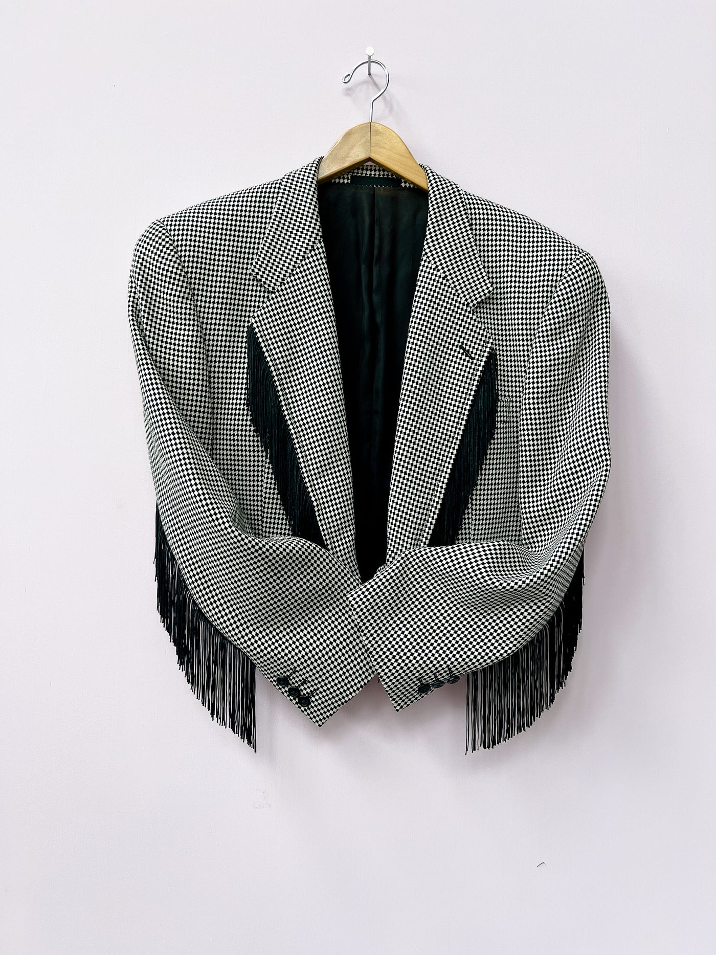 Reworked Fringe Crop Blazer L