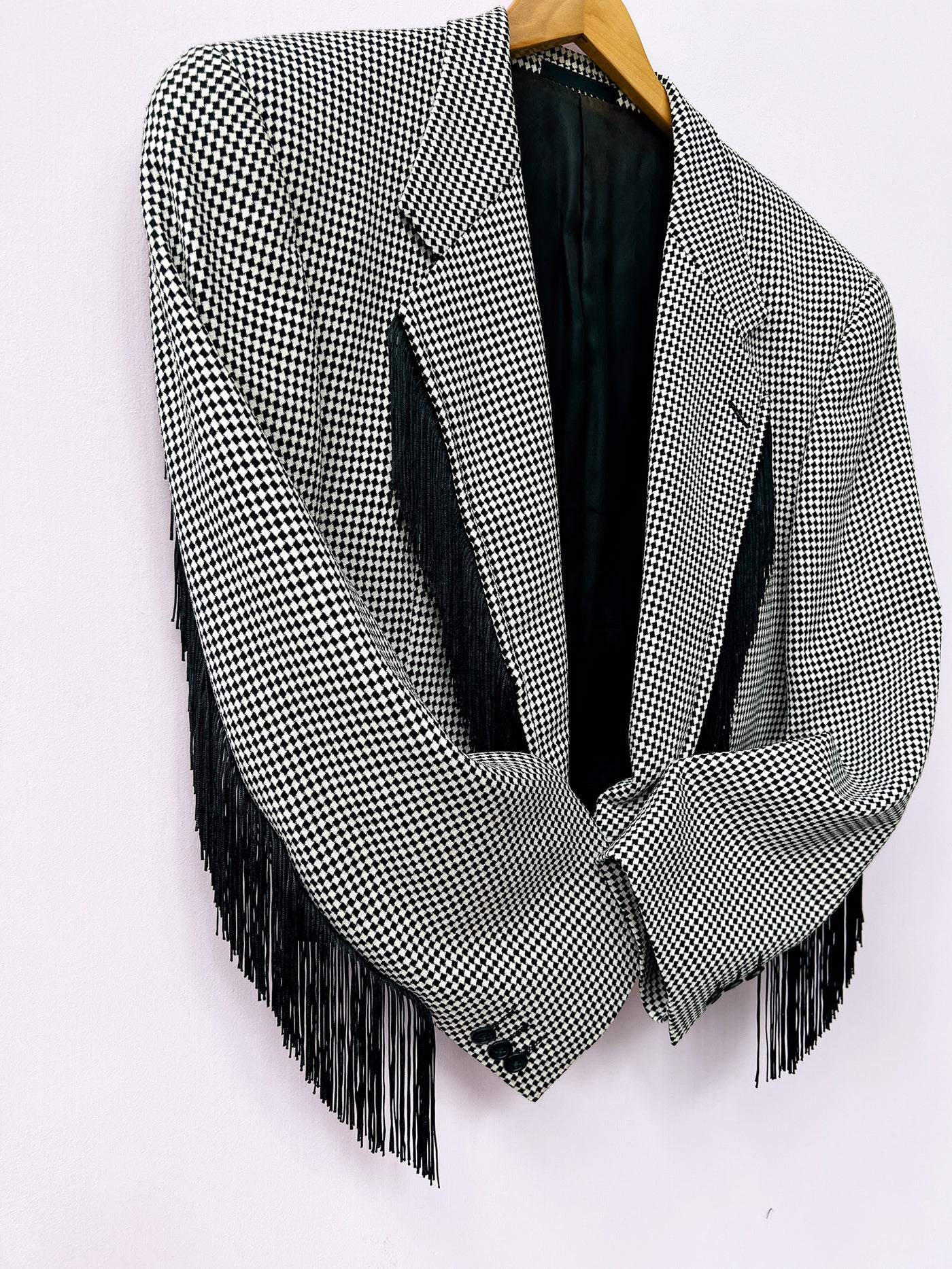 Reworked Fringe Crop Blazer L