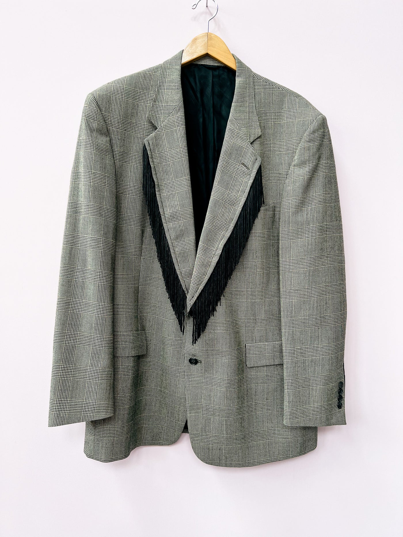 Fringe Plaid Blazer XL