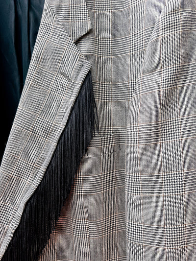 Fringe Plaid Blazer XL
