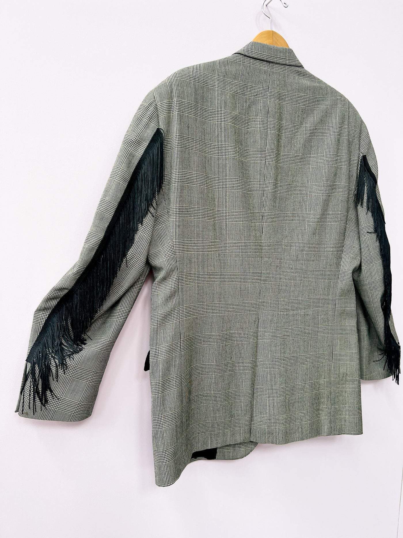 Fringe Plaid Blazer XL
