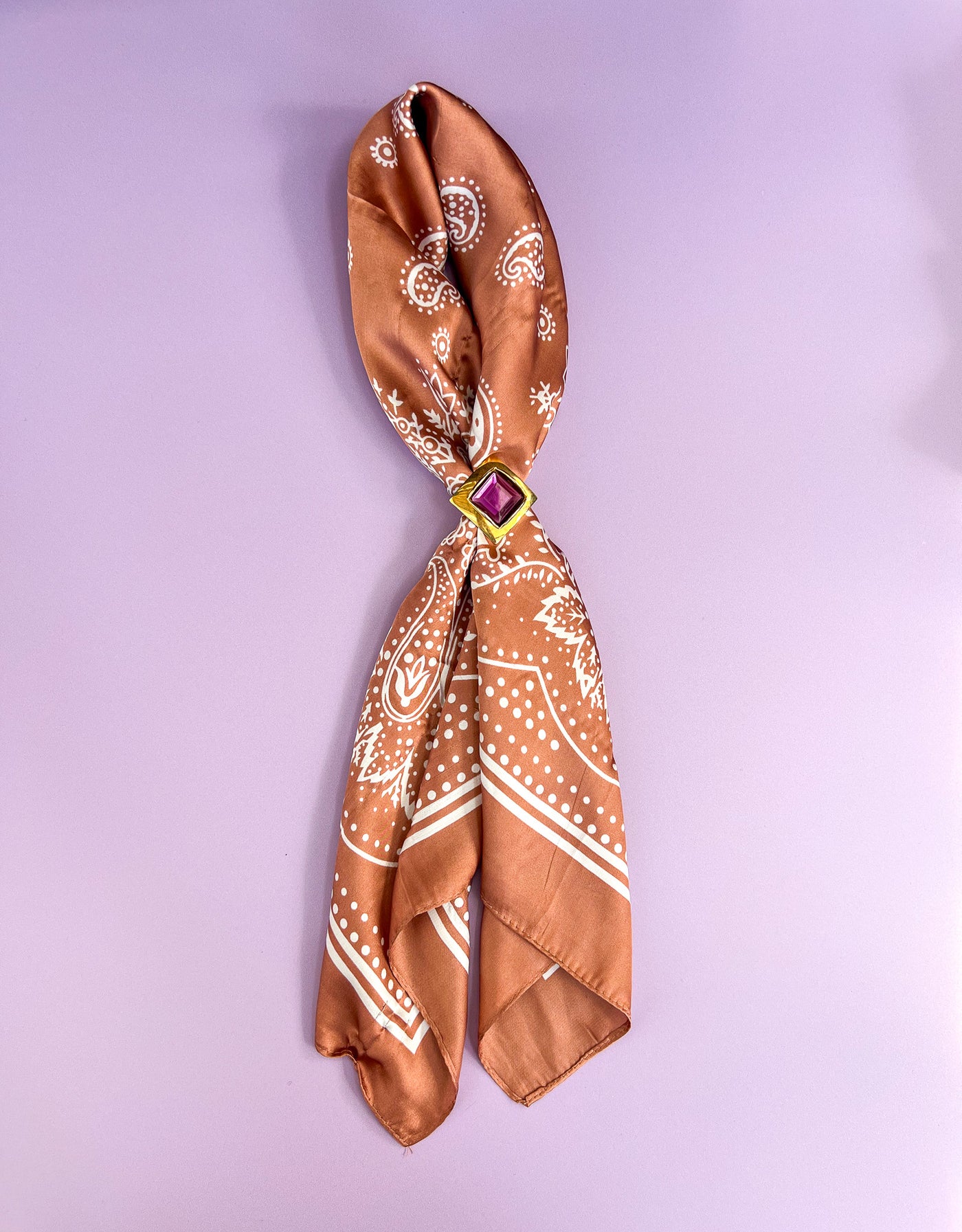 Gold Bandana Slide with Purple Gem