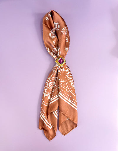 Gold Bandana Slide with Purple Gem