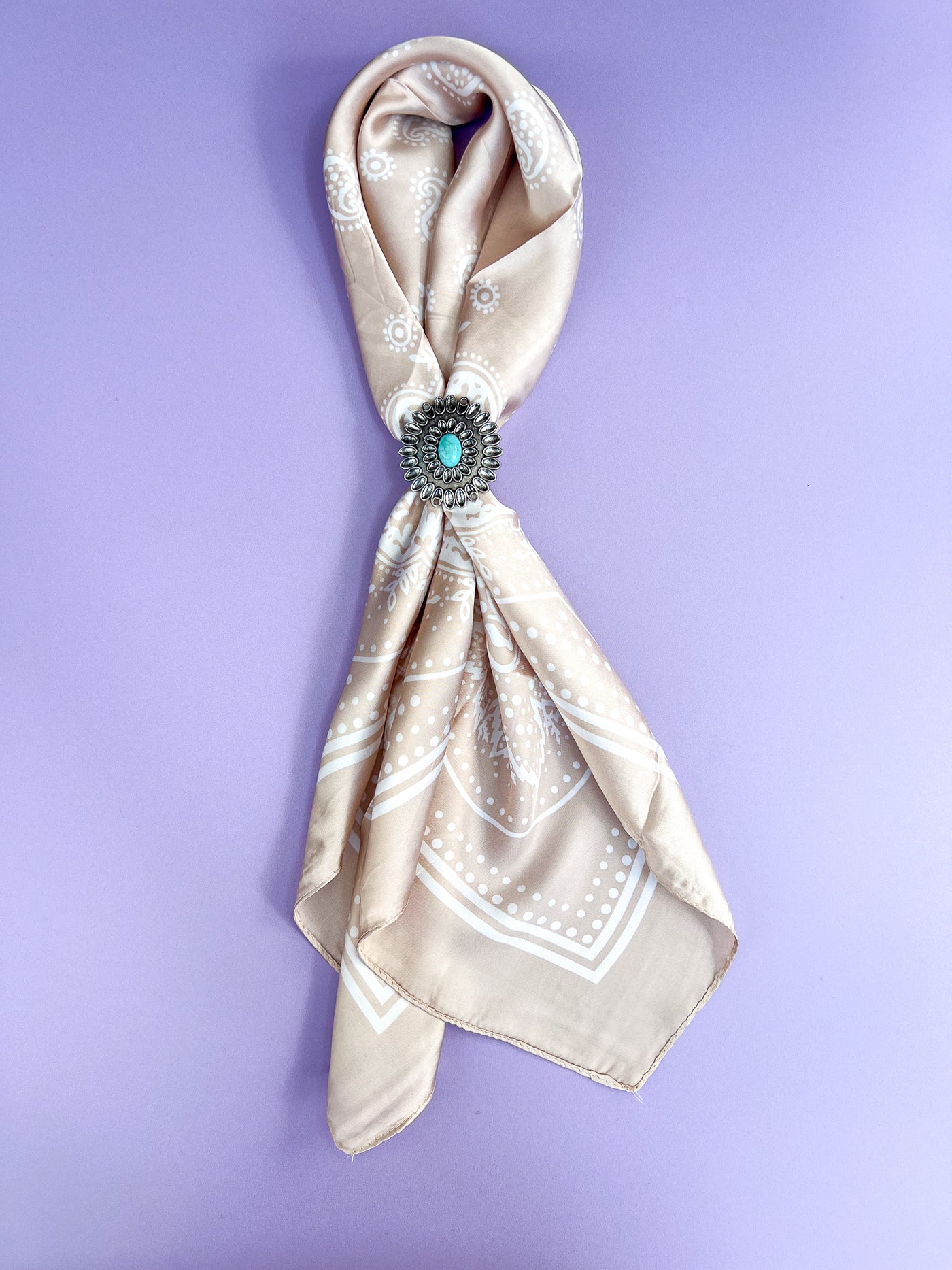 Silver Flower Bandana Slide