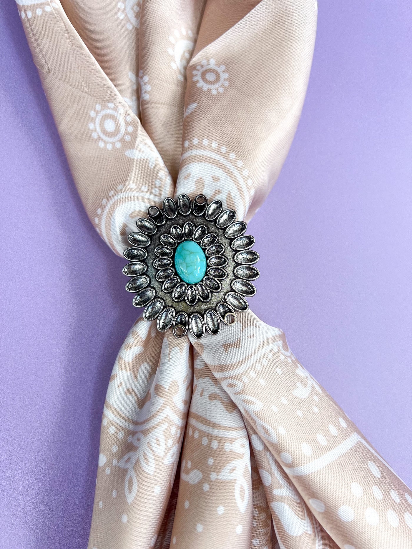 Silver Flower Bandana Slide