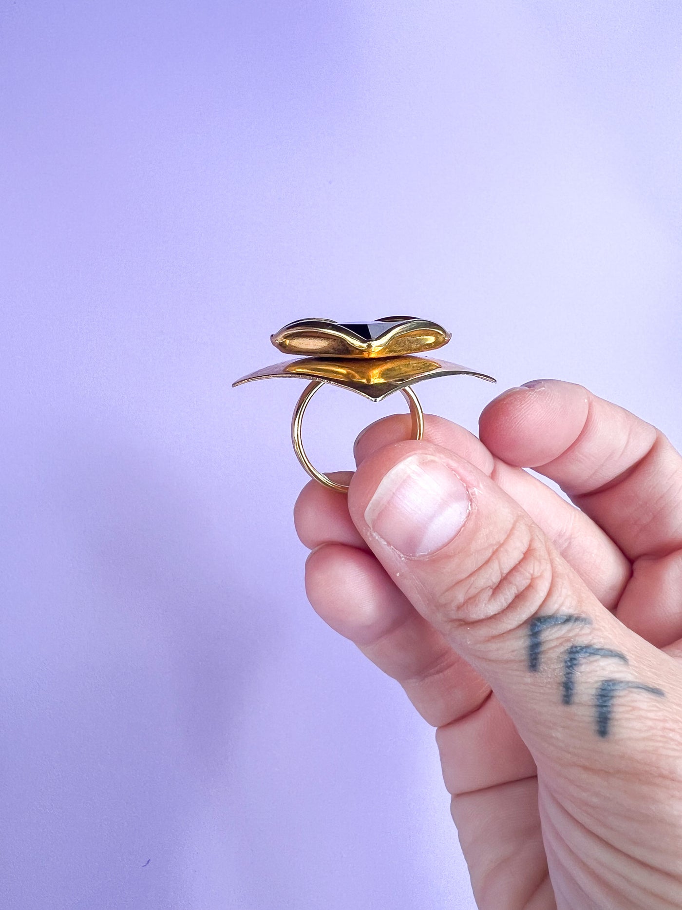 Gold Bandana Slide with Purple Gem