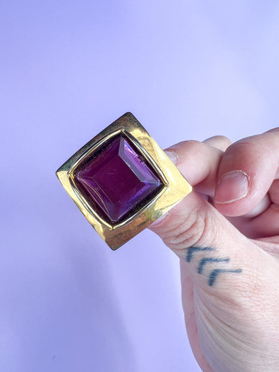 Gold Bandana Slide with Purple Gem