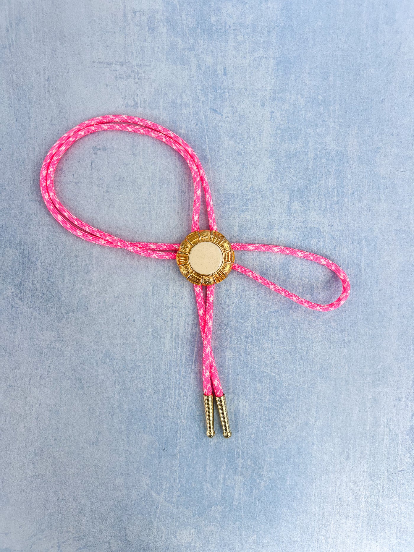 Gold Upcycled Pink Bolo Tie