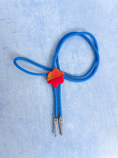 Flower Blue Bolo Tie