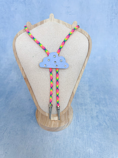 Rainbow Rain Cloud Bolo Tie