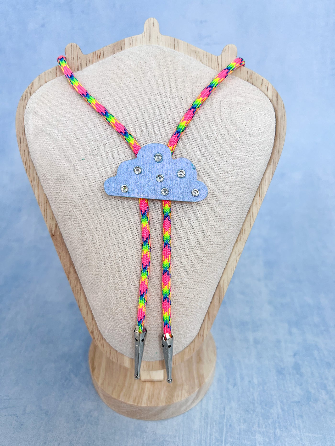 Rainbow Rain Cloud Bolo Tie