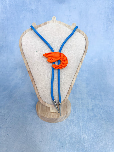 Shrimp Blue Bolo Tie