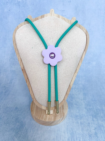 Purple Flower Bolo Tie