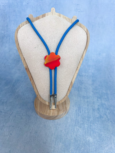 Flower Blue Bolo Tie
