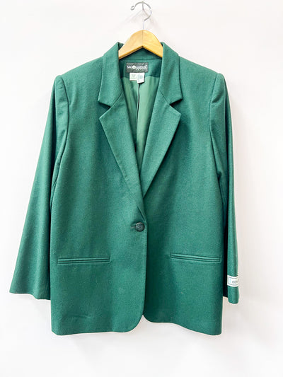 Emerald Green Wool Blazer - Large