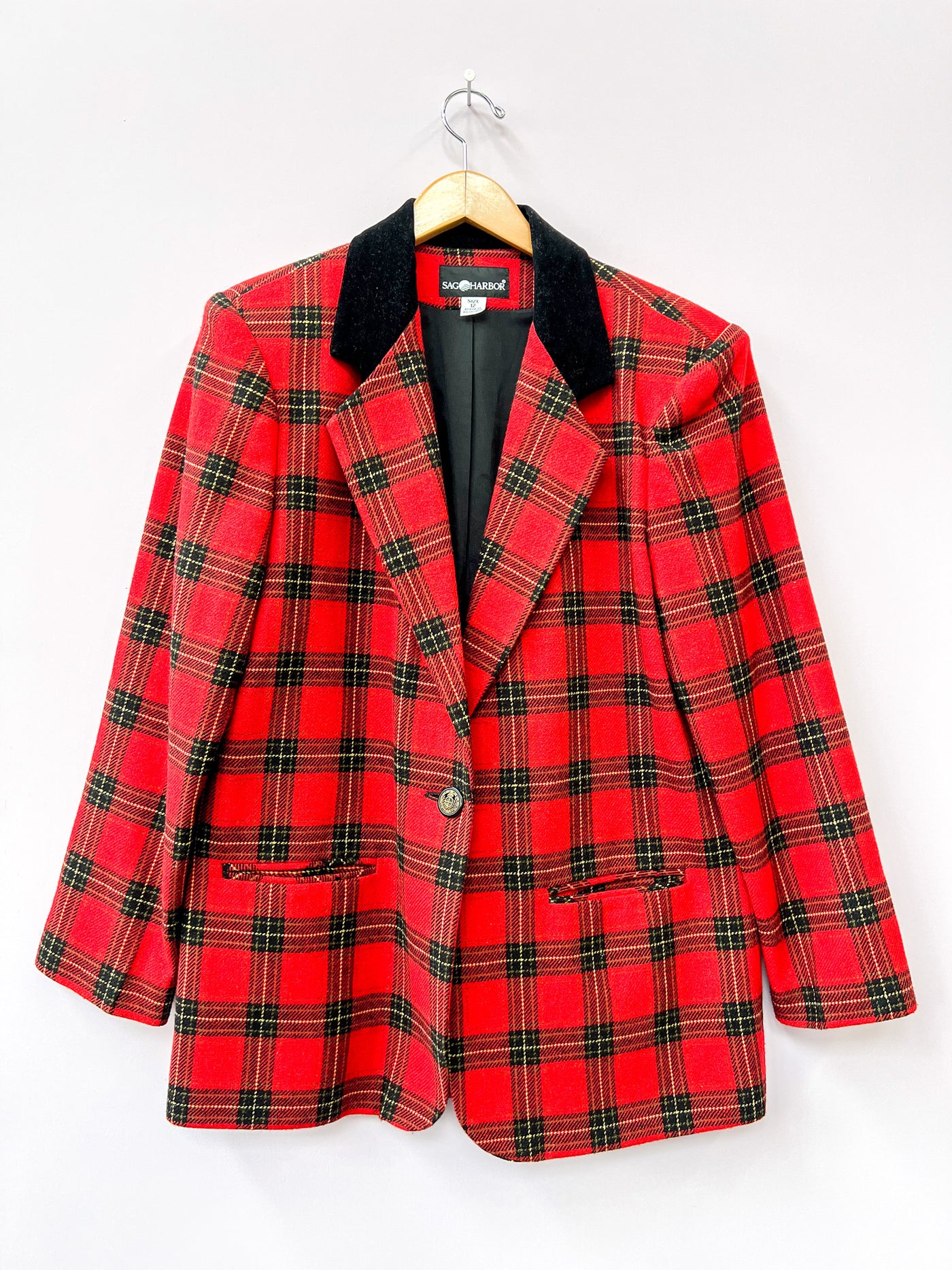 Red Plaid Holiday Blazer - Medium