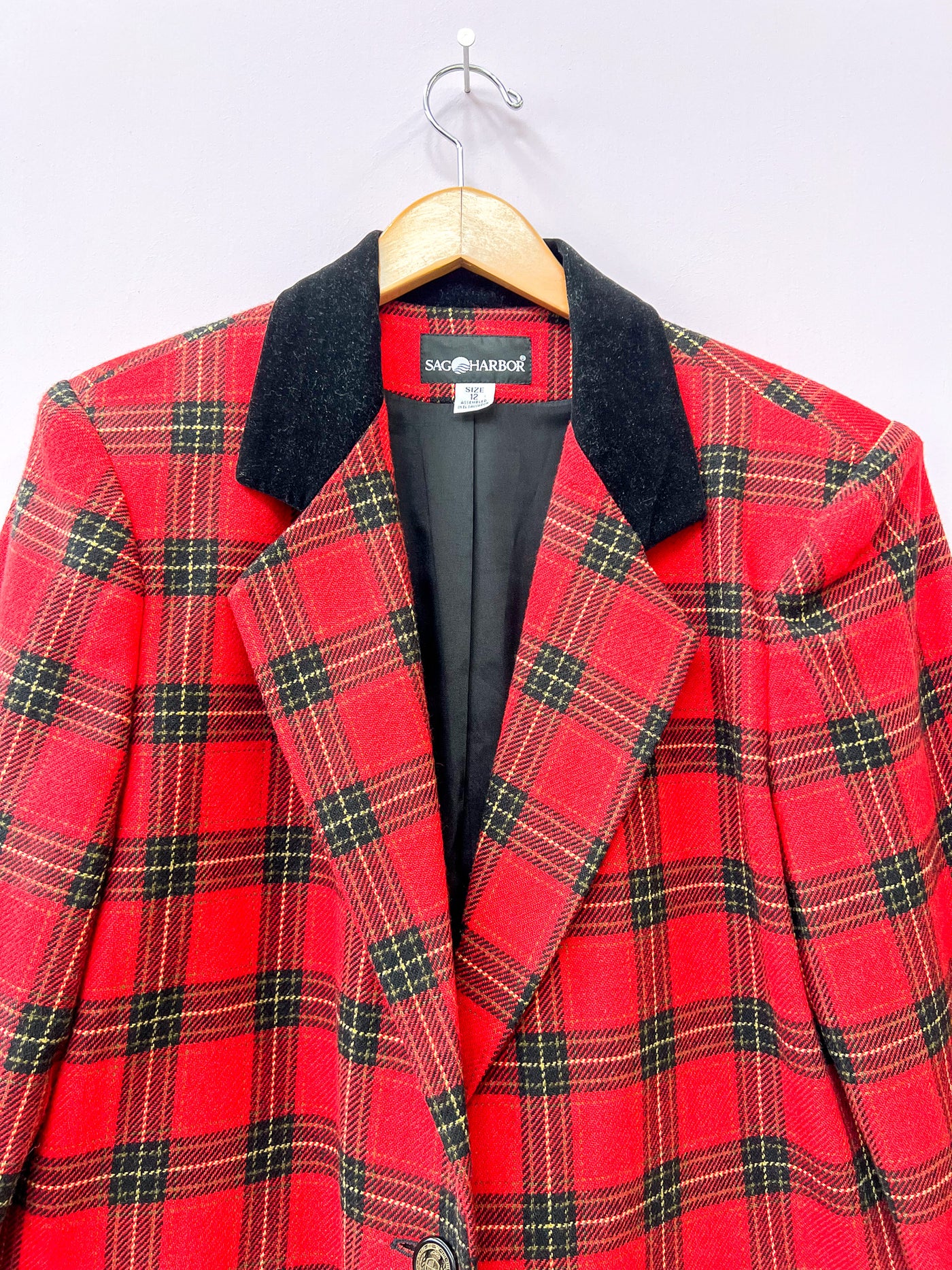 Red Plaid Holiday Blazer - Medium