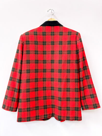 Red Plaid Holiday Blazer - Medium