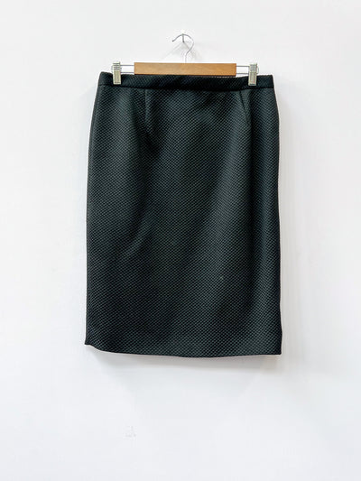 Black Rhinestone Blazer and Skirt Set - Medium