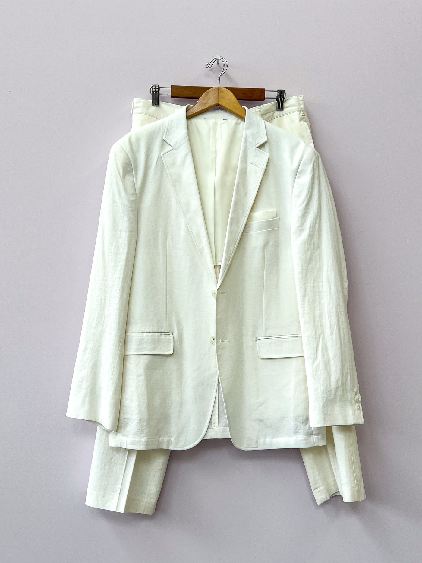 White Linen Suit 44R/36x30