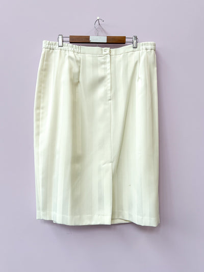 Two Tone White Blazer and Skirt Set -18W/1X