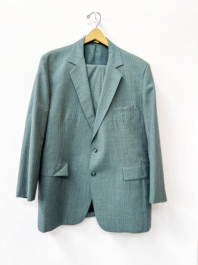 Grey/Blue Pinstripe Suit 46R/40