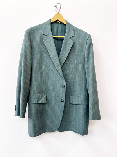 Grey/Blue Pinstripe Suit 46R/40