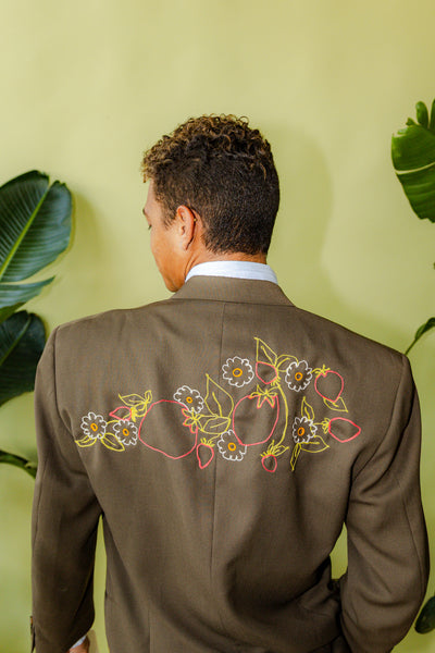 Appalachian Kentucky Themed Chain Stitch Suit Jacket