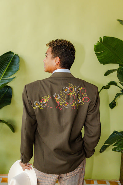 Appalachian Kentucky Themed Chain Stitch Suit Jacket