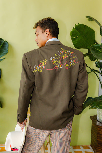Appalachian Kentucky Themed Chain Stitch Suit Jacket