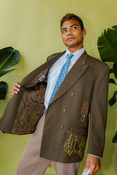 Appalachian Kentucky Themed Chain Stitch Suit Jacket