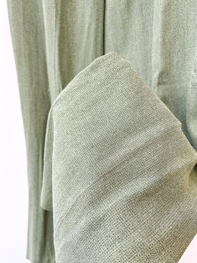 Green Long Overcoat and Pants Suit Set - Medium