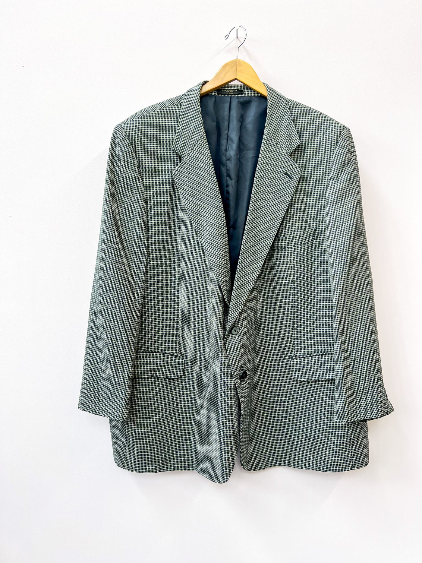 Micro Houndstooth Blue and Cream Blazer 54R