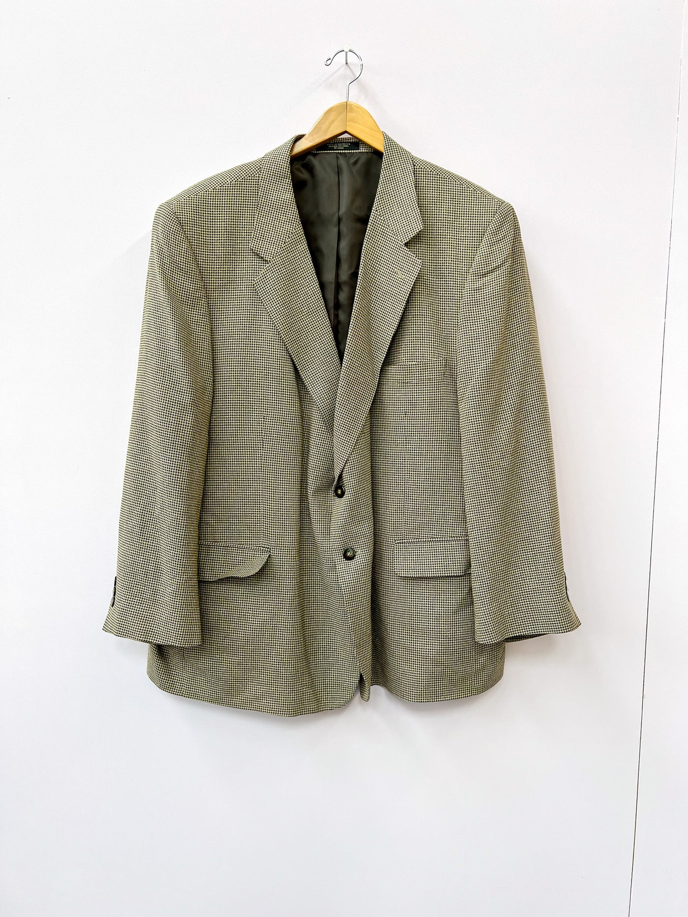 Micro Houndstooth Black and Brown Blazer 54R