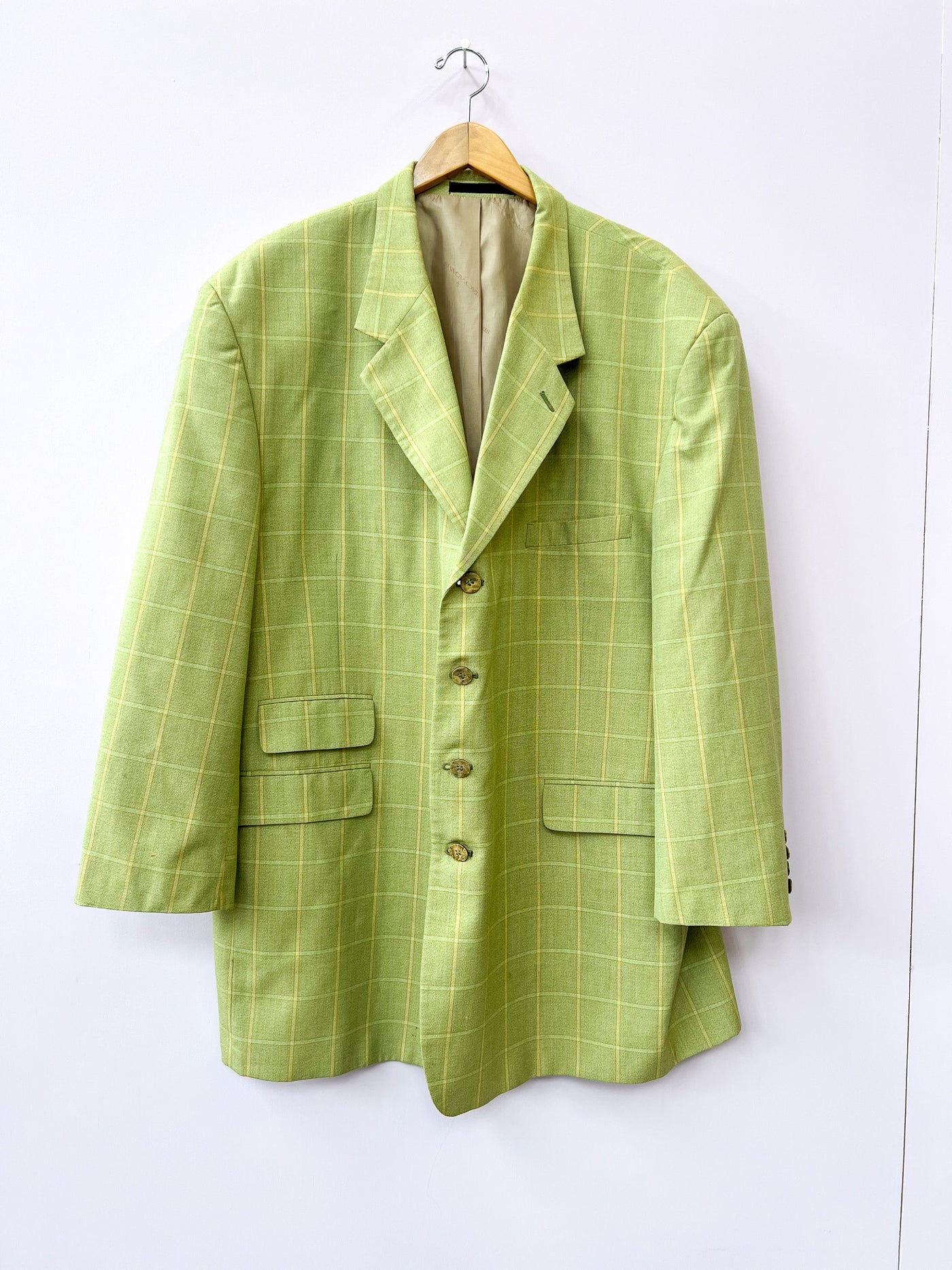 Sage green and yellow long Jacket - Size 48L/2X