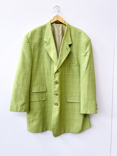 Sage green and yellow long Jacket - Size 48L/2X