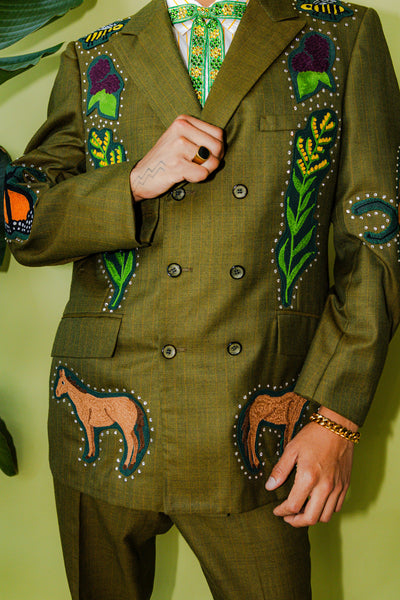 Kentucky Themed Chain Stitch Full Suit
