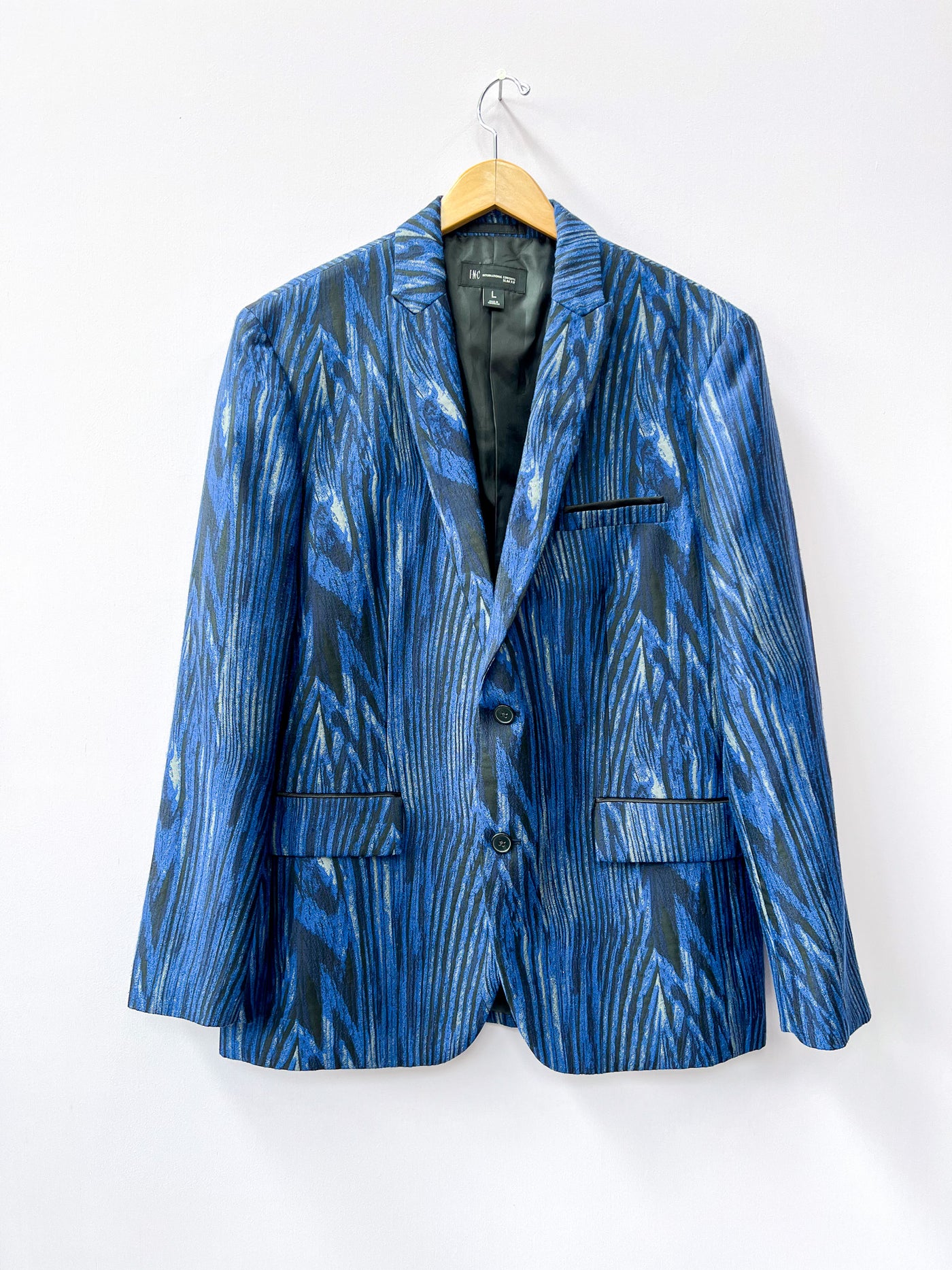 Blue Wood Grain Blazer  - Large