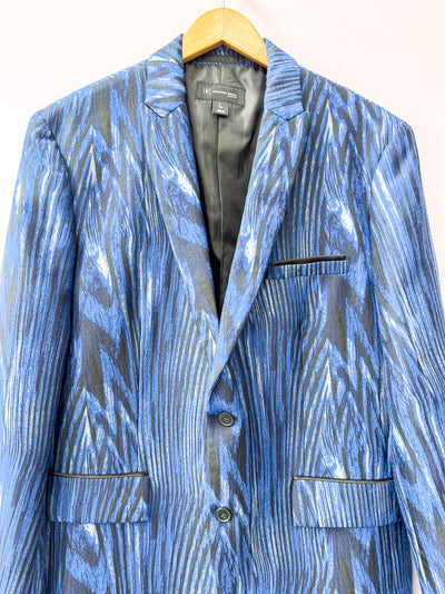 Blue Wood Grain Blazer  - Large