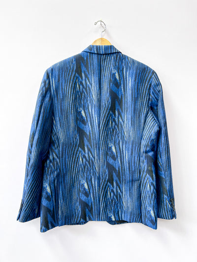 Blue Wood Grain Blazer  - Large