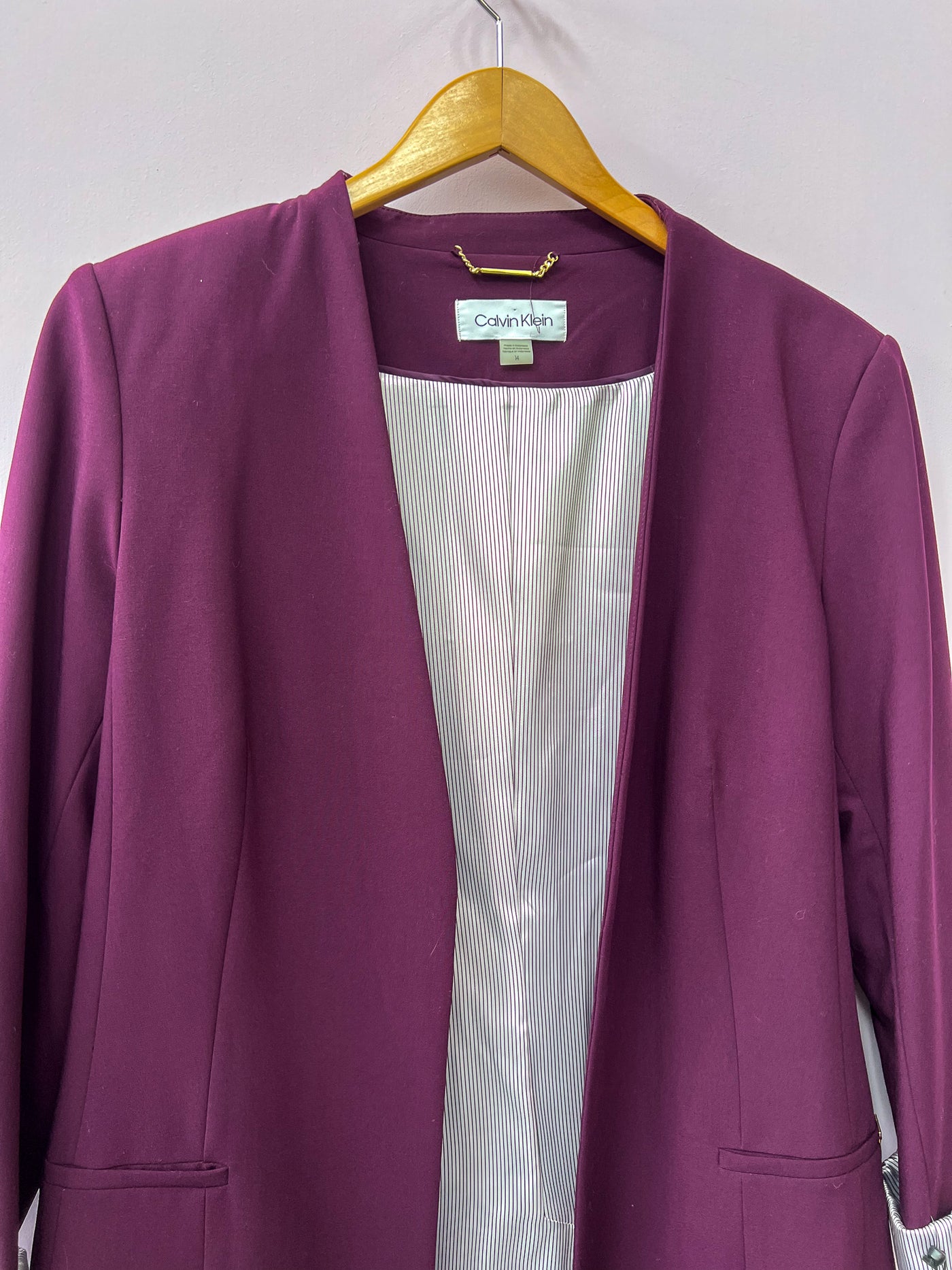 Purple Mid Length Blazer - Size 14/L