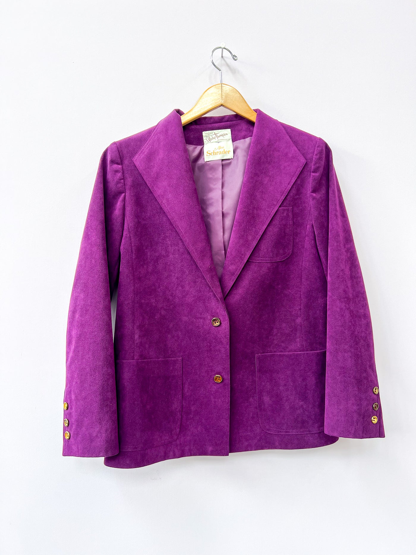 Purple Vintage Suede Blazer - Medium