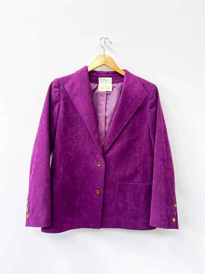 Purple Vintage Suede Blazer - Medium