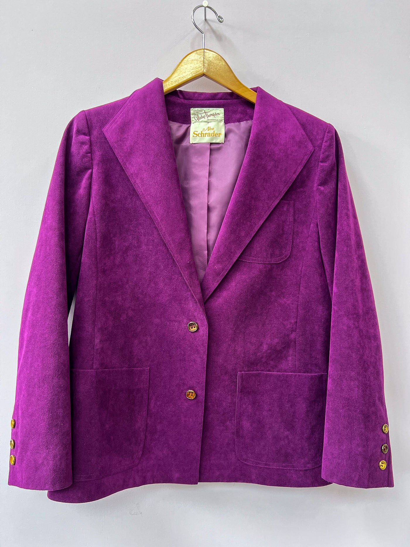 Purple Vintage Suede Blazer - Medium