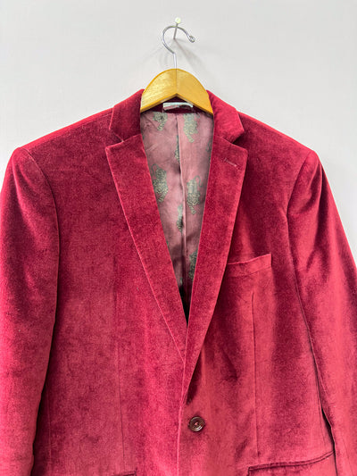 Deep Red Velvet Blazer 42L
