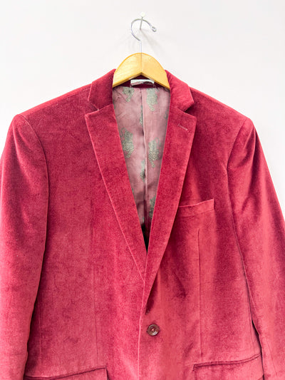 Deep Red Velvet Blazer 42L
