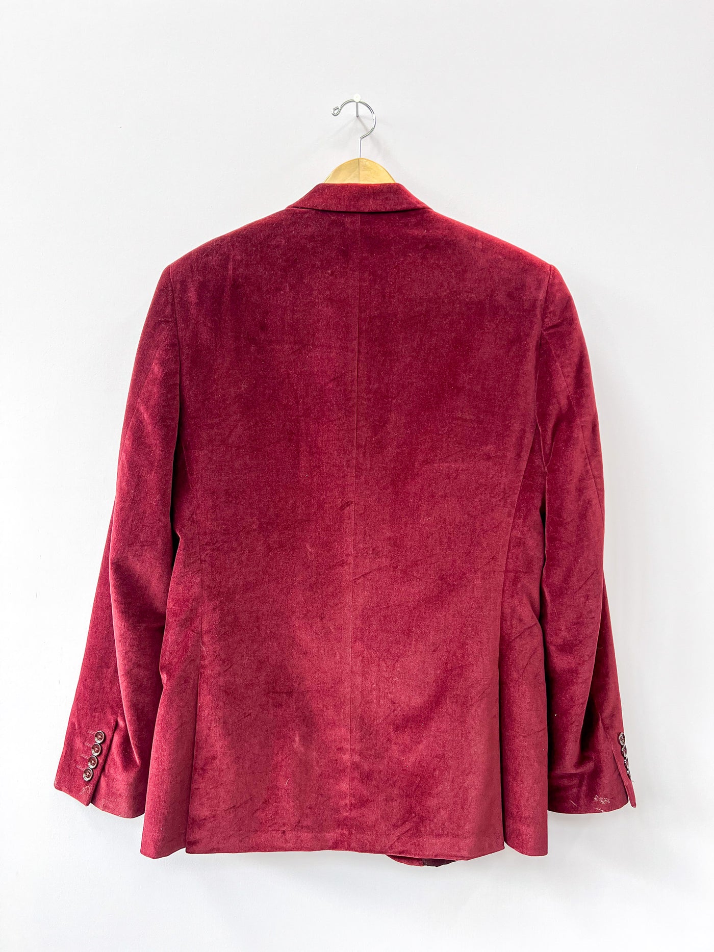 Deep Red Velvet Blazer 42L