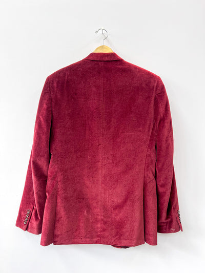 Deep Red Velvet Blazer 42L