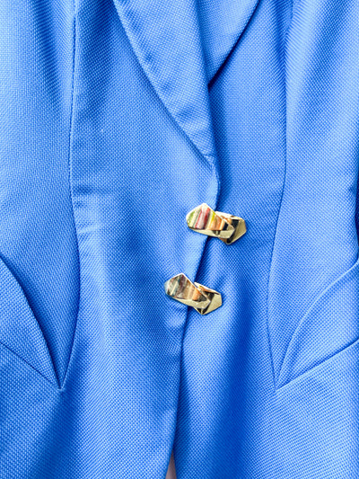 Cobalt Blue Blazer with Silver Buckles -Small/Medium