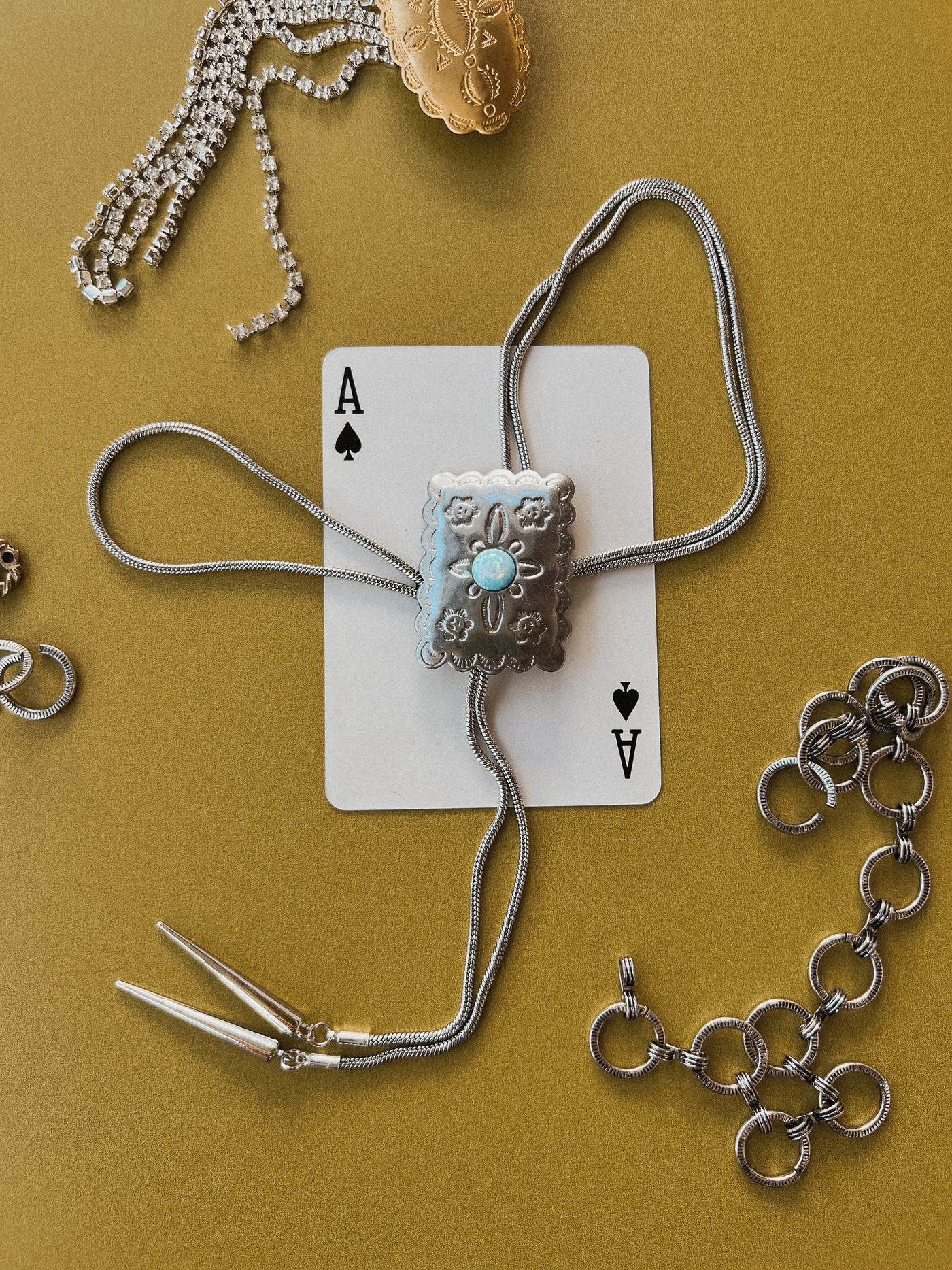 Cornflower Opal Bolo Tie